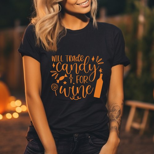 Trade Candy for Wine Funny Halloween T_Shirt