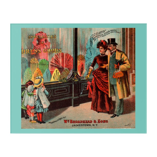trade card William Broadhead & Sons dress goods Acrylic Print (Front)