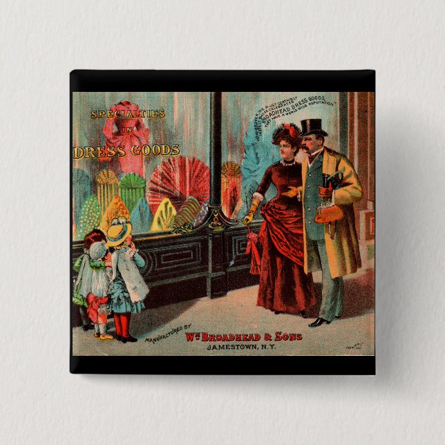 trade card William Broadhead & Sons dress goods Button (Front)