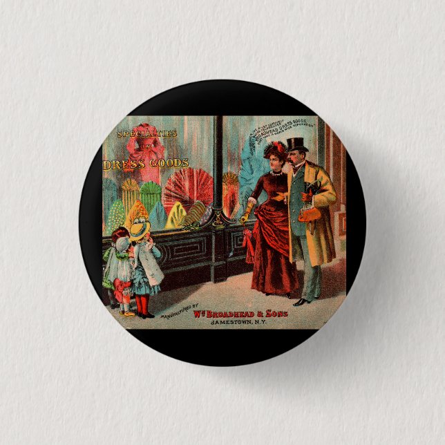 trade card William Broadhead & Sons dress goods Button (Front)