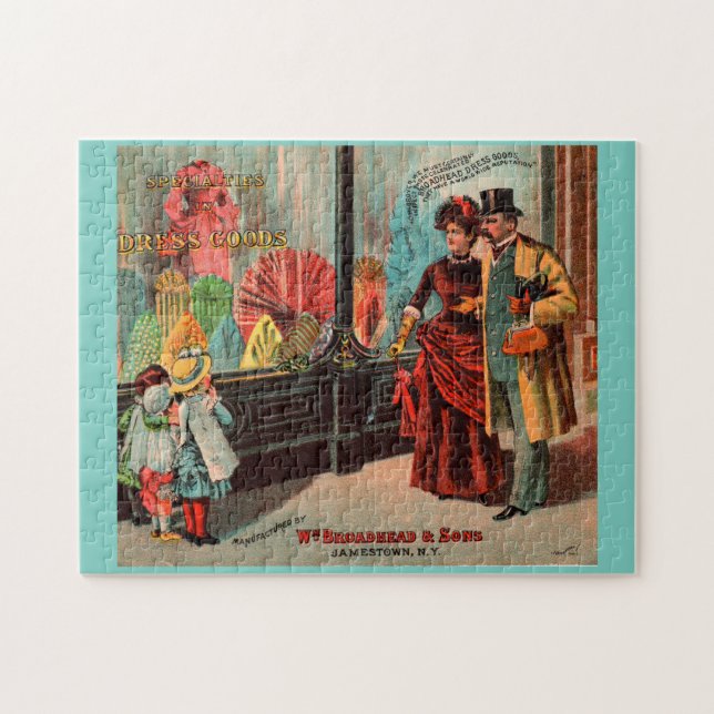 trade card William Broadhead & Sons dress goods Jigsaw Puzzle (Horizontal)