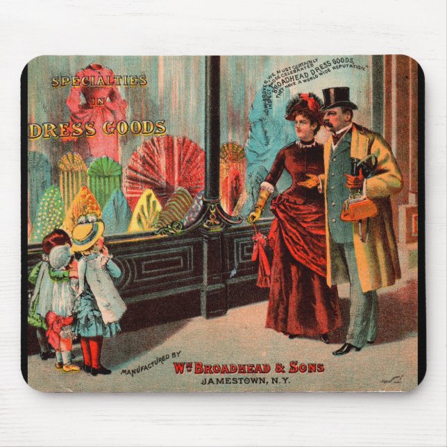 trade card William Broadhead & Sons dress goods Mouse Pad (Front)