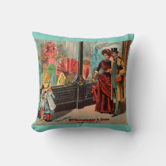 trade card William Broadhead & Sons dress goods Throw Pillow