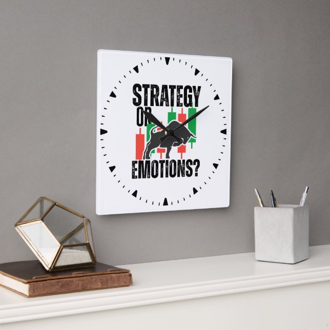 Trade Motivation | Bull market | Strategy  Square Wall Clock (Office)