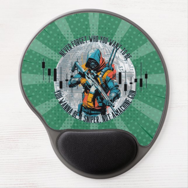 Trade Motivation | Cyberpunk Sniper | Fantasy  Gel Mouse Pad (Front)