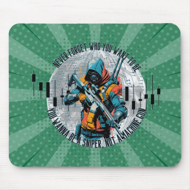 Trade Motivation | Cyberpunk Sniper | Fantasy  Mouse Pad (Front)