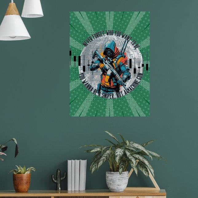 Trade Motivation | Cyberpunk Sniper | Fantasy  Poster (Living Room 1)