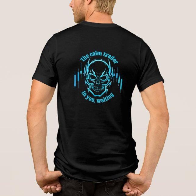 Trade Motivation | Skull | Calm Trader Tri-Blend Shirt (Back)