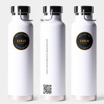 Trade show giveaway Business color Logo QR code Water Bottle<br><div class="desc">Make a statement with your business logo on a professional water bottle. Increase web-traffic and customer engagement with the Custom QR code generator on the bottle, which can link directly to your website. Don't miss out on this unique promotional opportunity! Customize your water bottles today. Give these at a tradeshow...</div>