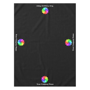 Trade Show Tablecloth Custom Logo All Sides Black
