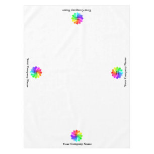Trade Show Tablecloth Custom Logo All Sides White