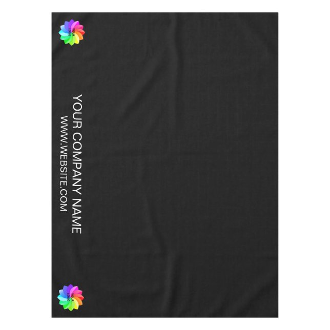 Trade Show Tablecloth Custom Logo Black (Front)