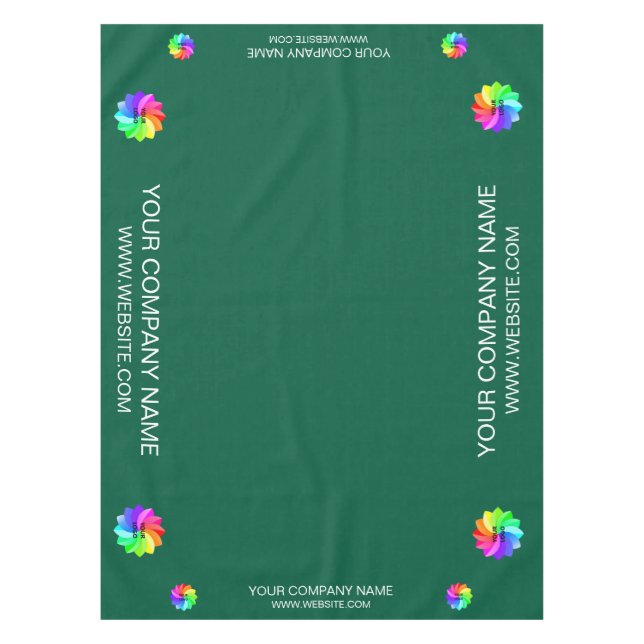 Trade Show Tablecloth Custom Logo Green (Front)