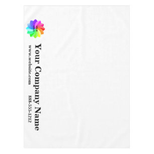 Trade Show Tablecloth Custom Logo White
