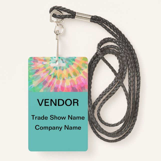 Trade Show Vendor Badges (Front with Lanyard)