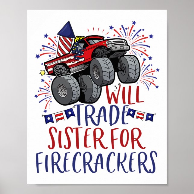 Trade Sister For Firecracker Us Flag 4th Of July B Poster (Front)