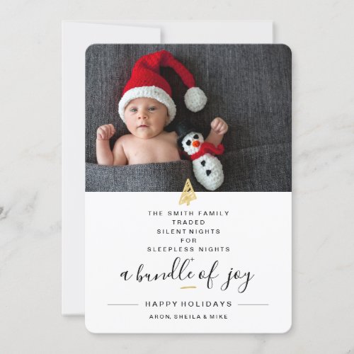 Traded Silent Nights Holiday Birth Announcement