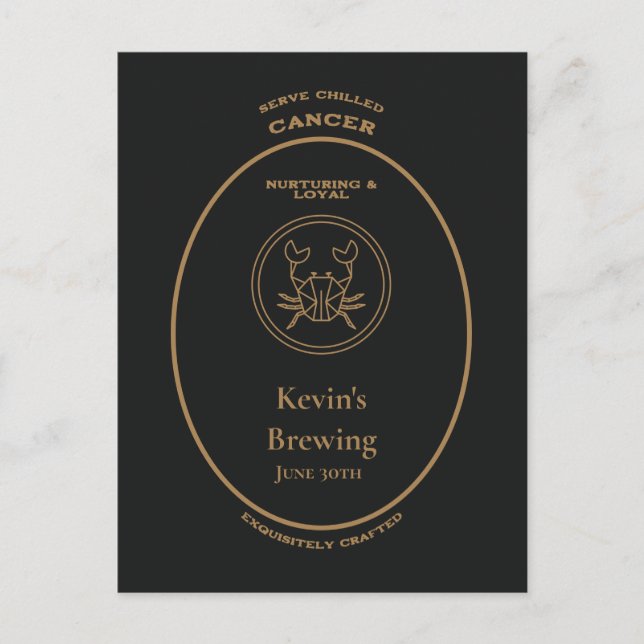Trademark, Zodiac Signs, Cancer customizable  Postcard (Front)