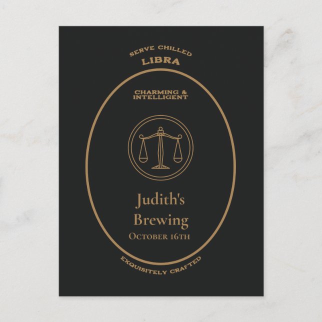 Trademark, Zodiac Signs, Libra customizable  Postcard (Front)