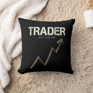 Trader Buy The Dip Day Trader And Cryptocurrency Throw Pillow