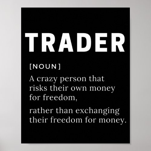 Trader Definition Stock Market Day Trader Poster
