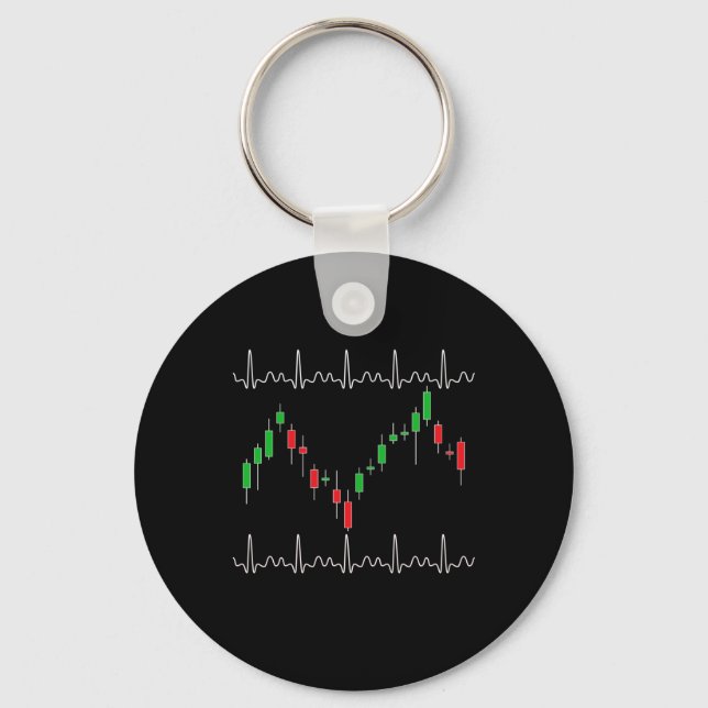 Trader Heartbeat Pulse Crypto Keychain (Front)