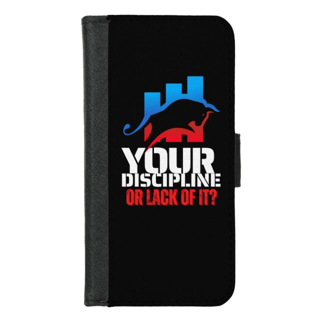 Trader motivation | Bull | Discipline iPhone Wallet Case (Front)