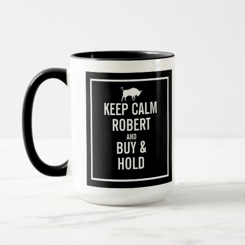 Trader quote black white name coffee mug