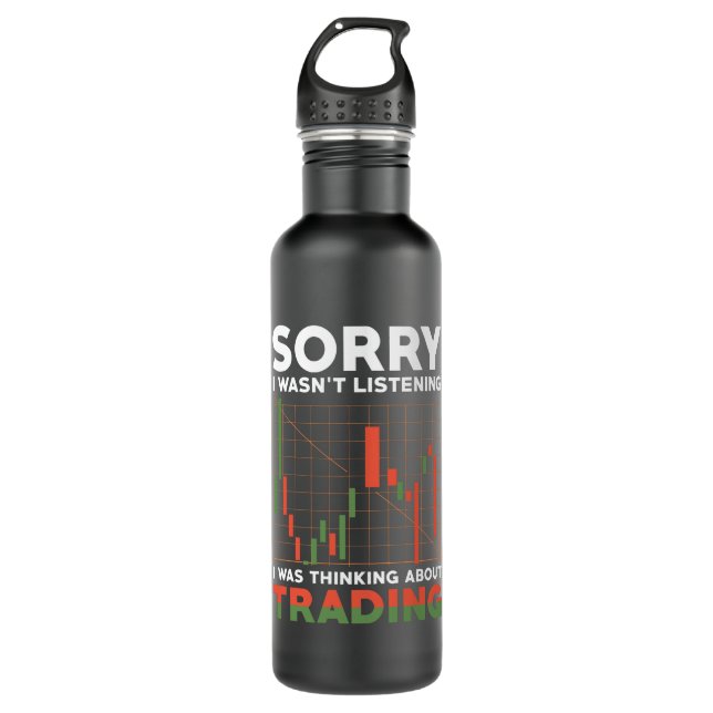 Trader Stocks Investor Gift Stainless Steel Water Bottle (Front)