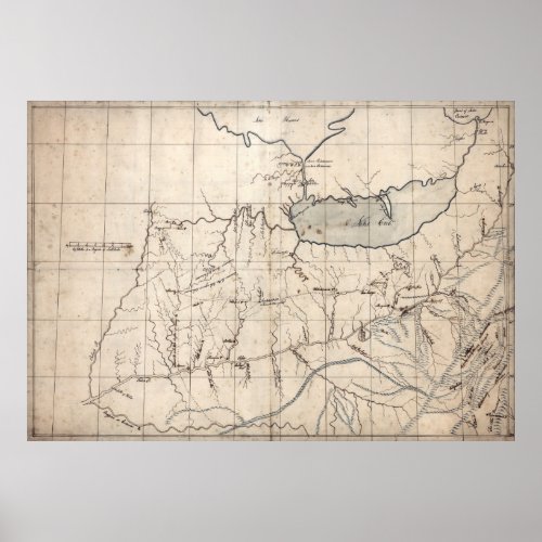 TRADERS MAP OHIO RIVER VALLEY 1753 POSTER