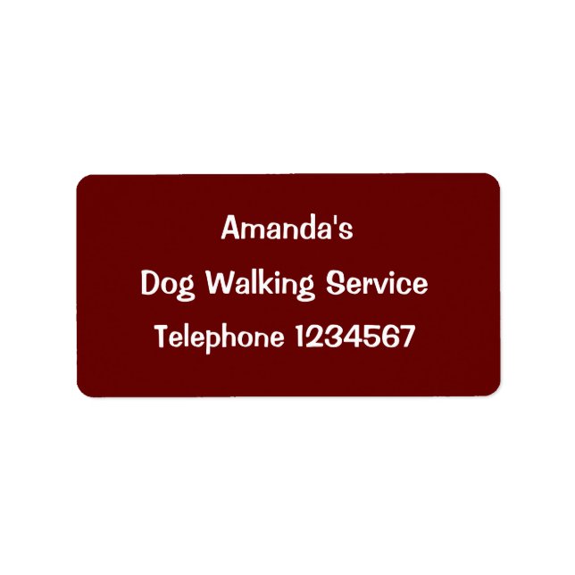 TRADES, DOG WALKING. LABEL (Front)