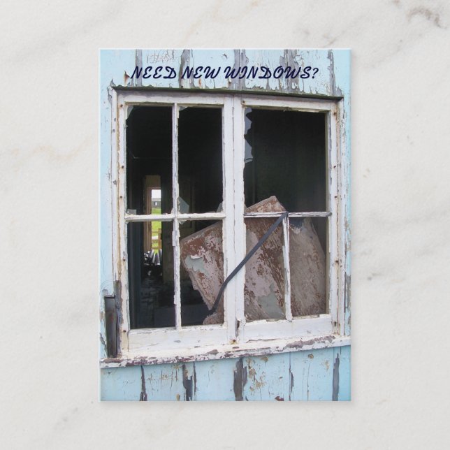 TRADES. NEW WINDOWS. BUSINESS CARD (Front)