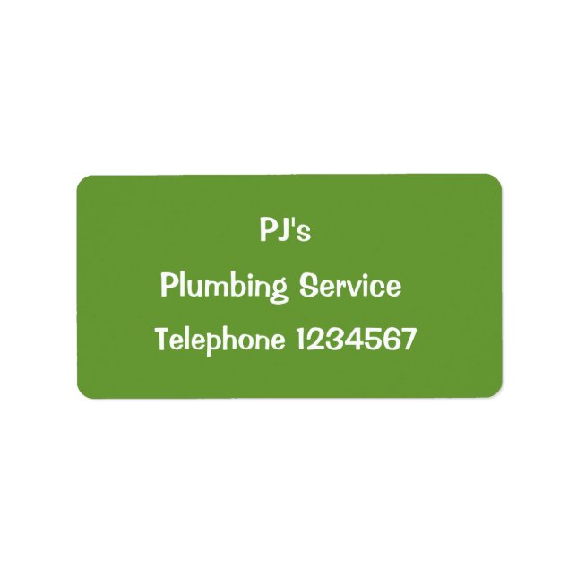 TRADES - PLUMBERS LABEL (Front)