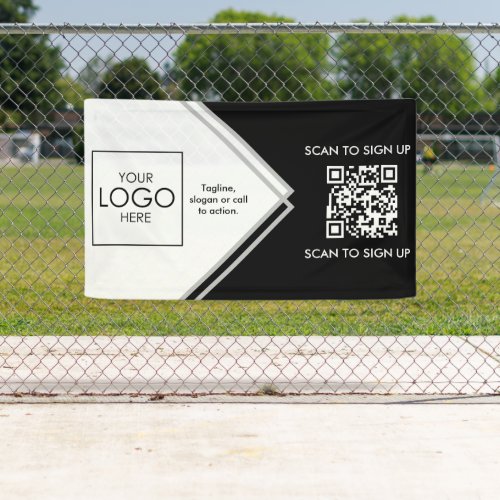 Tradeshow Display Signage QR Code Upload Your Logo Banner