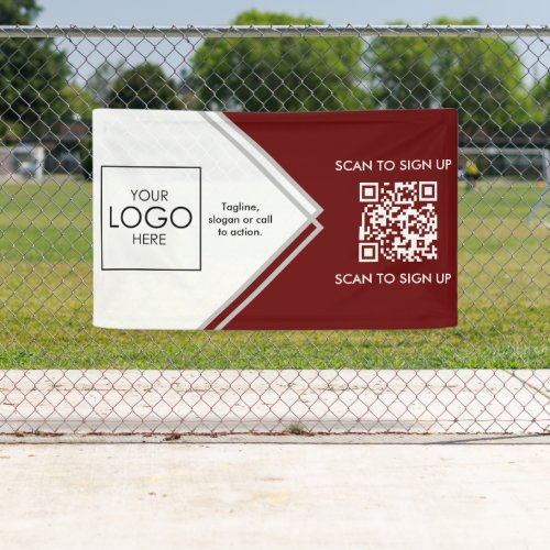 Tradeshow Display Signage QR Code Upload Your Logo Banner