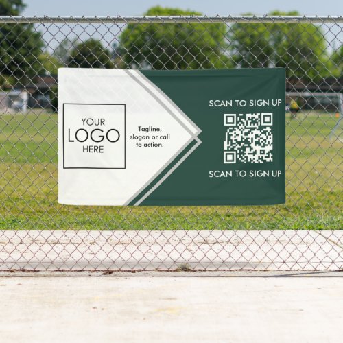 Tradeshow Display Signage QR Code Upload Your Logo Banner