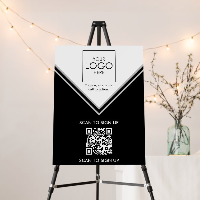 Tradeshow Display Signage QR Code Upload Your Logo Foam Board (In Situ (Stand))