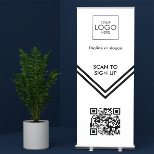 Tradeshow Roll Up Signage Upload Your Logo QR Code Retractable Banner