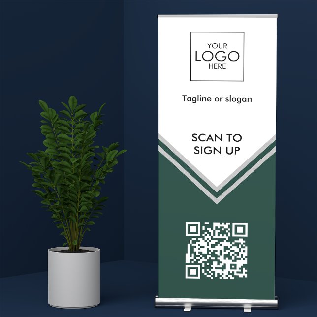 Tradeshow Roll Up Signage Upload Your Logo QR Code Retractable Banner (Creator Uploaded)