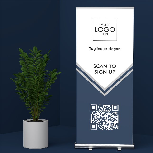 Tradeshow Roll Up Signage Upload Your Logo QR Code Retractable Banner (Creator Uploaded)