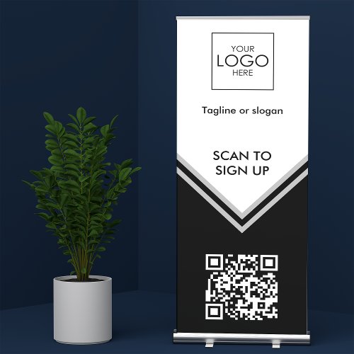Tradeshow Roll Up Signage Upload Your Logo QR Code Retractable Banner