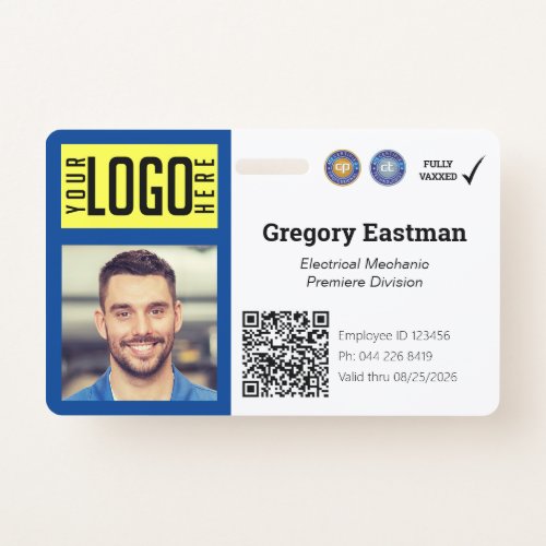 Tradesman Photo ID QR Code  Blue Badge