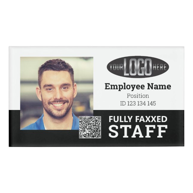 Tradesperson Staff Photo ID QR Code  Badge (Front)