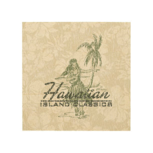 Tradewinds Hawaiian Island Hula Girl Distressed Wood Wall Decor