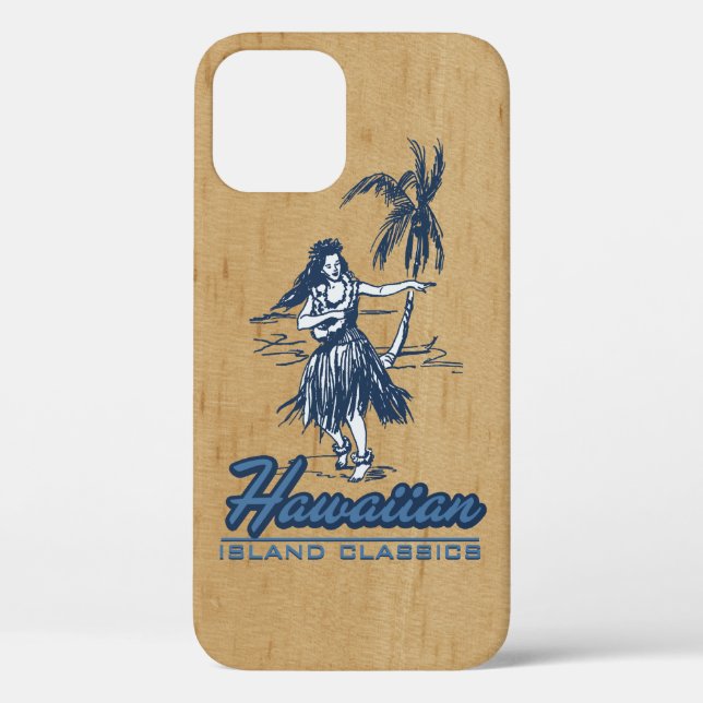 Tradewinds Hawaiian Island Hula Girl Faux Wood  Case-Mate iPhone Case (Back)