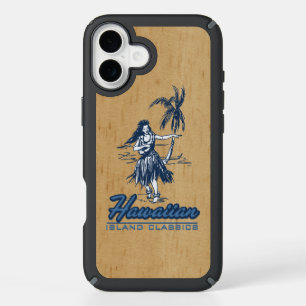 Tradewinds Hawaiian Island Hula Girl Faux Wood iPhone 16 Plus Case