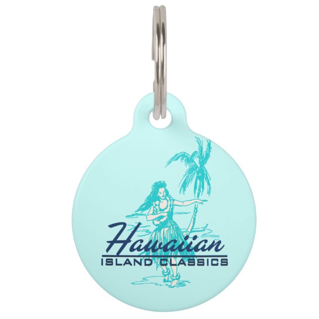 Tradewinds Hawaiian Island Hula Girl Pet ID Tag (Front)
