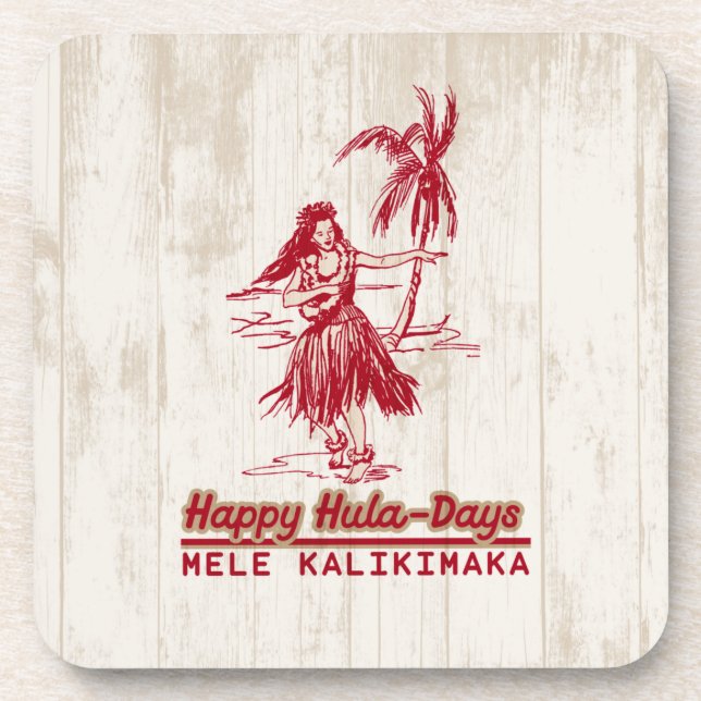 Tradewinds Holiday Hawaiian Hula Girl Beverage Coaster (Front)