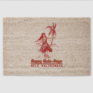 Tradewinds Holiday Hawaiian Hula Girl Fiber Doormat