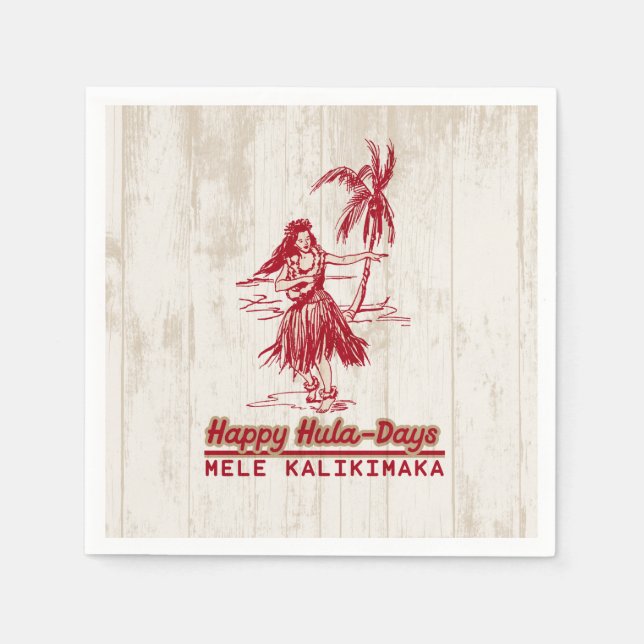 Tradewinds Holiday Hawaiian Hula Girl Napkins (Front)